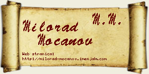 Milorad Mocanov vizit kartica